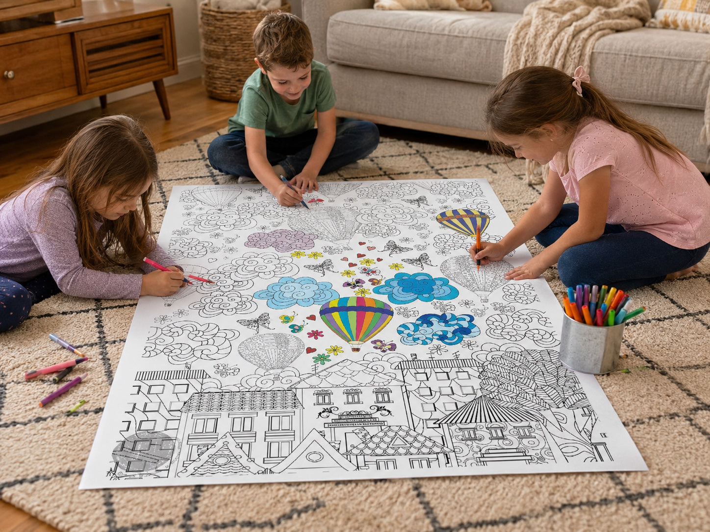 4th of July coloring activity for kids — patriotic giant coloring poster printed by SJPrinter in Cherry Hill NJ