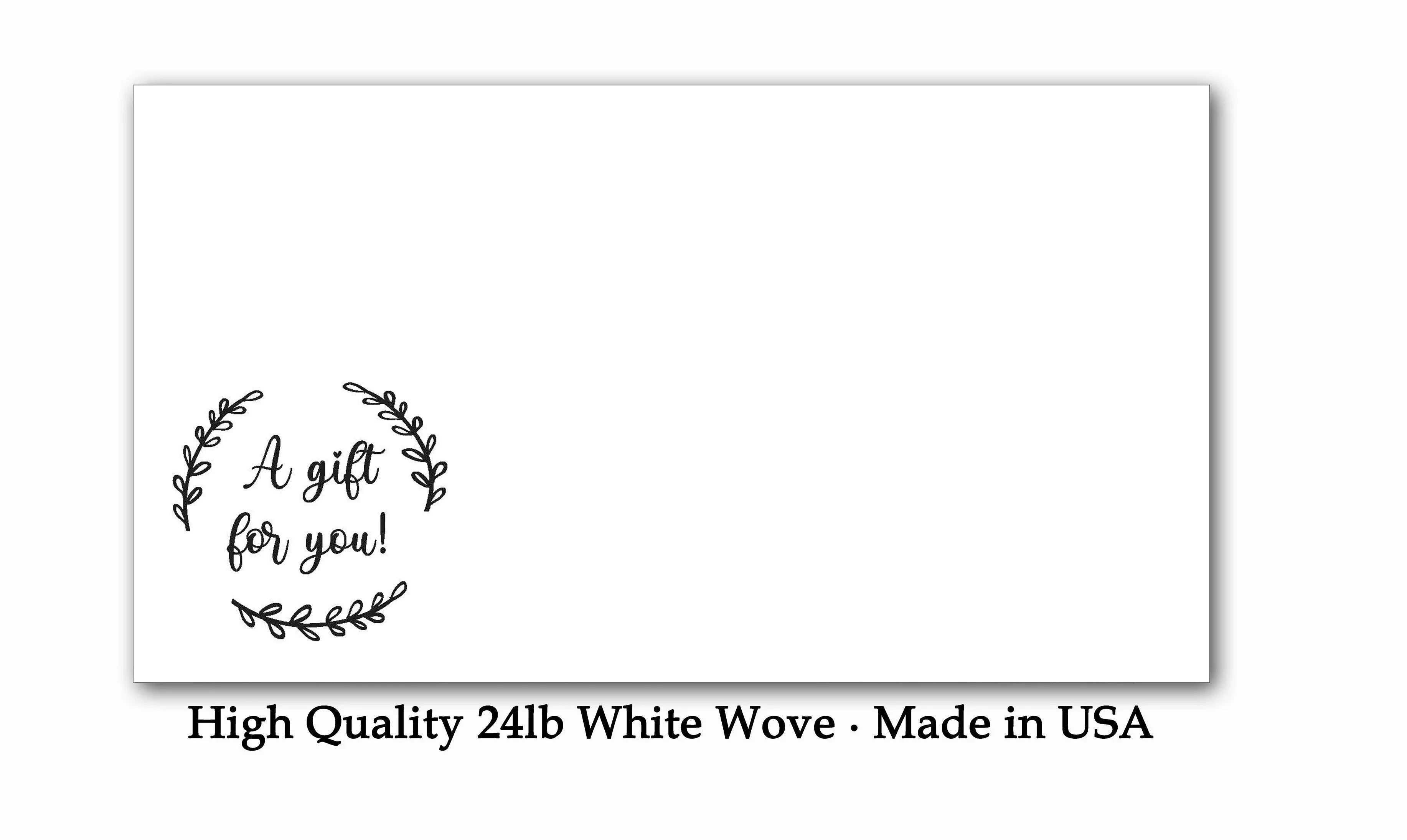SJPrinter cash tip envelope printed with "A gift for you" wreath design