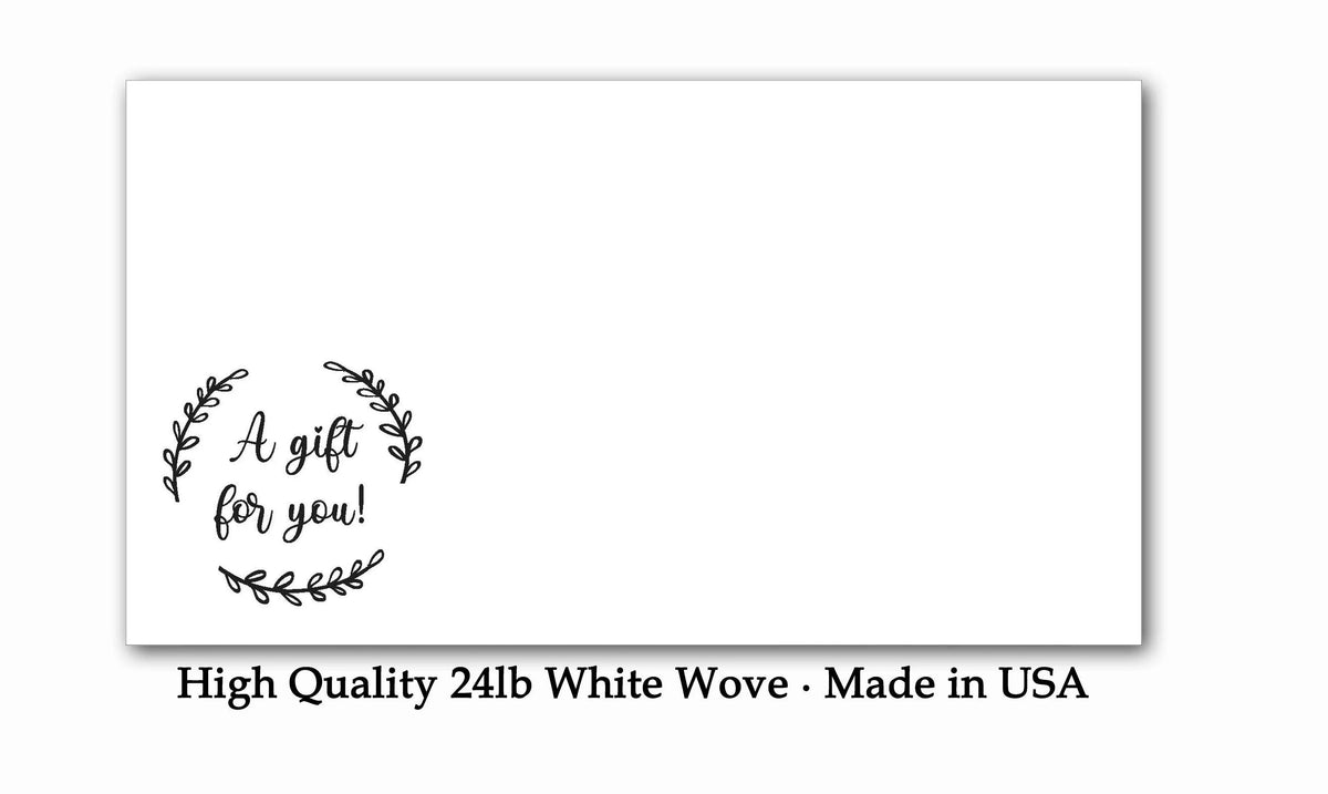 SJPrinter cash tip envelope printed with "A gift for you" wreath design