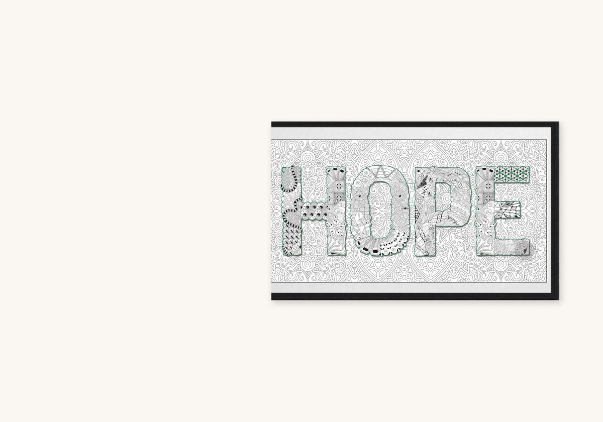 Giant HOPE coloring poster — encouragement collection