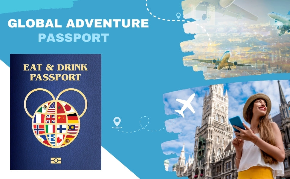 Epcot Eat & Drink Passport: Global Adventure with Country Flag Stickers