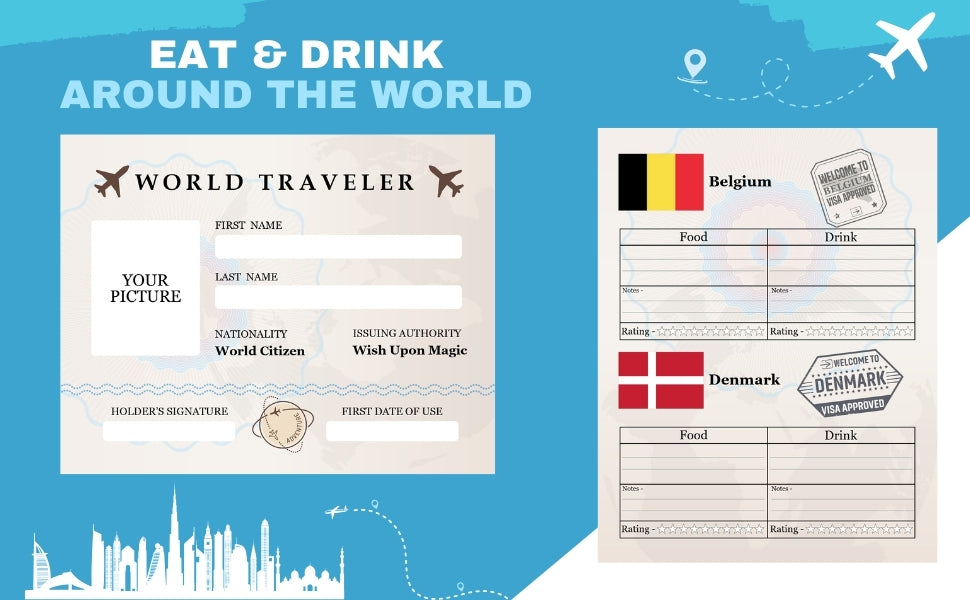 Epcot Eat & Drink Passport: Global Adventure with Country Flag Stickers