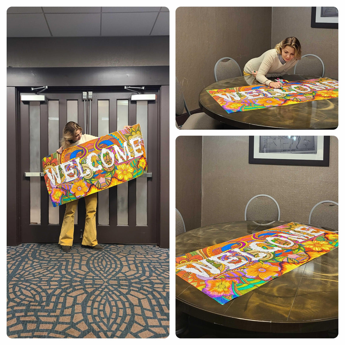 Giant coloring poster bundle Welcome 24x52 and Love 24x48 word art by SJPrinter Cherry Hill NJ