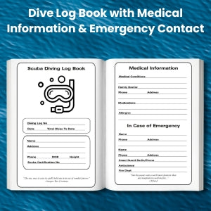 Dive Log Book Scuba Diving Journal to Monitor up to 100 Diving Trips: 10 Rules for Scuba Divers, Dive Log Statistics, Scuba Gifts - SJPrinter