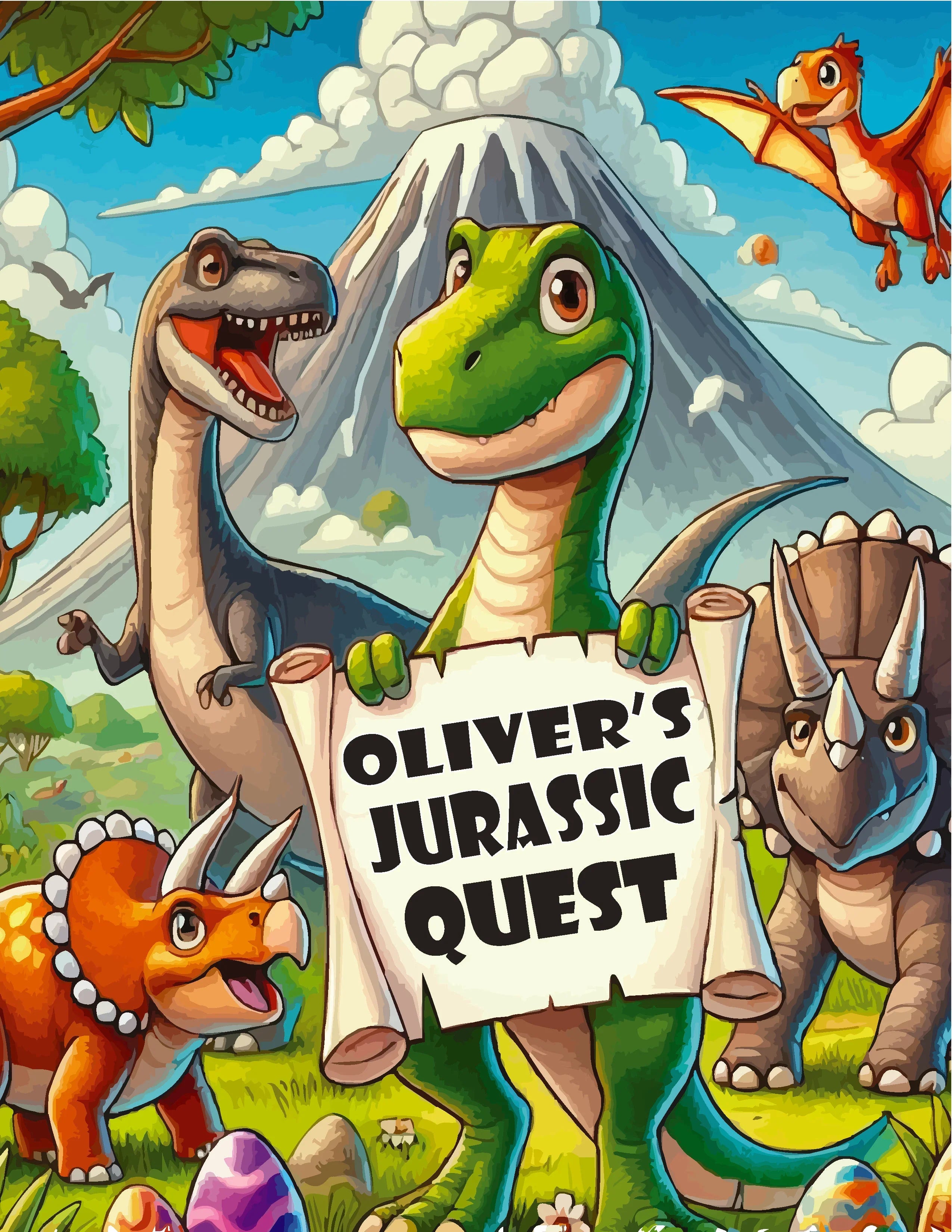 Personalized Dino, Coloring Activity Kids Book for Girls & Boys: Color by number, Dot to Dot, Puzzles. 50 pages. Unique Kids Gifts - SJPrinter