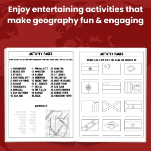 World Flags Coloring and Activity Book with Flag stickers: Geography Gift for Kids and Adults - Color 234 Flags, Learn Capitals, Currencies - SJPrinter