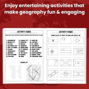 World Flags Coloring and Activity Book with Flag stickers: Geography Gift for Kids and Adults - Color 234 Flags, Learn Capitals, Currencies - SJPrinter