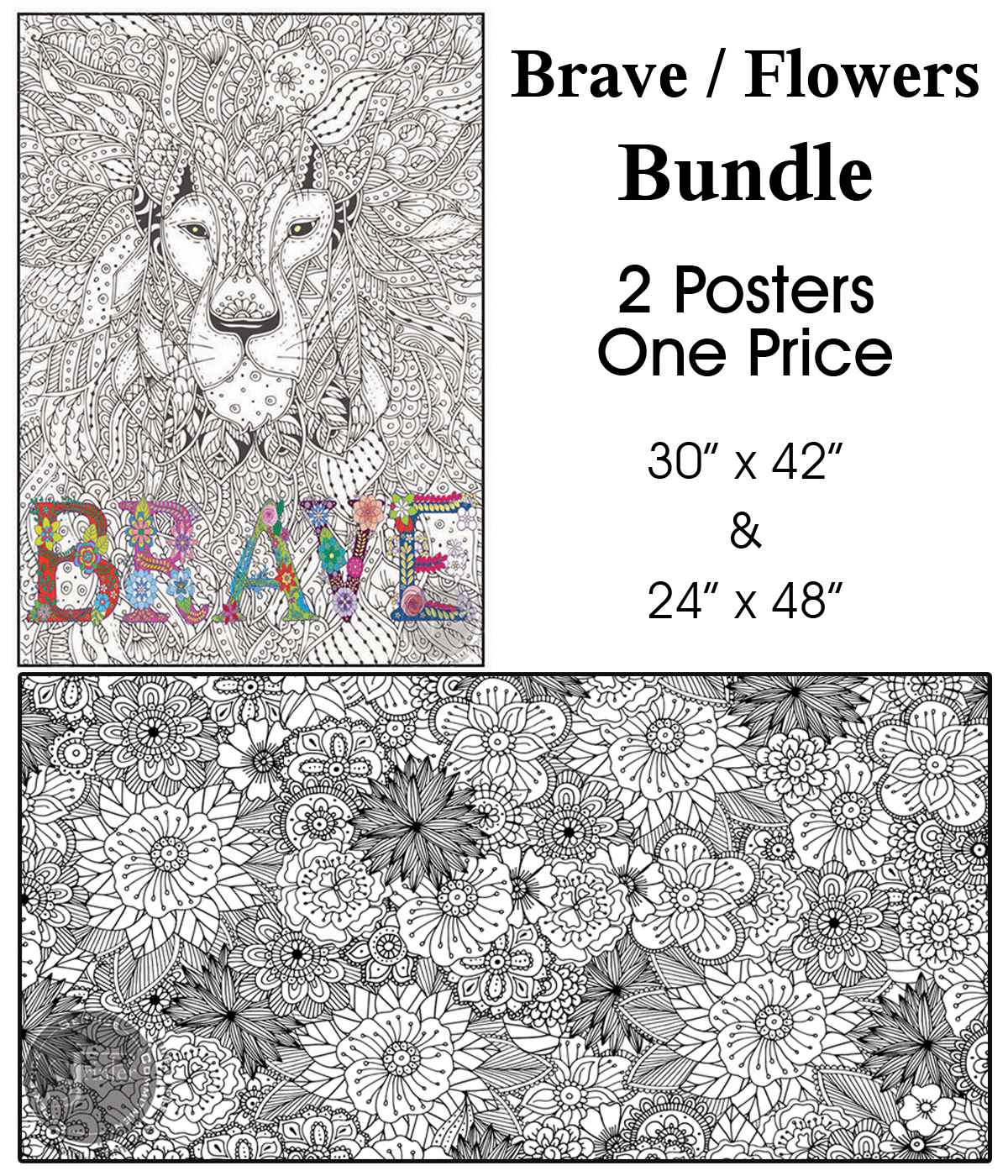 Brave / Flowers - Bundle of 2 Posters for $50 - SJPrinter 
