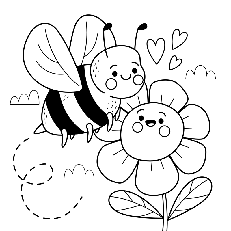 Bumble Bee Coloring Page - SJPrinter 