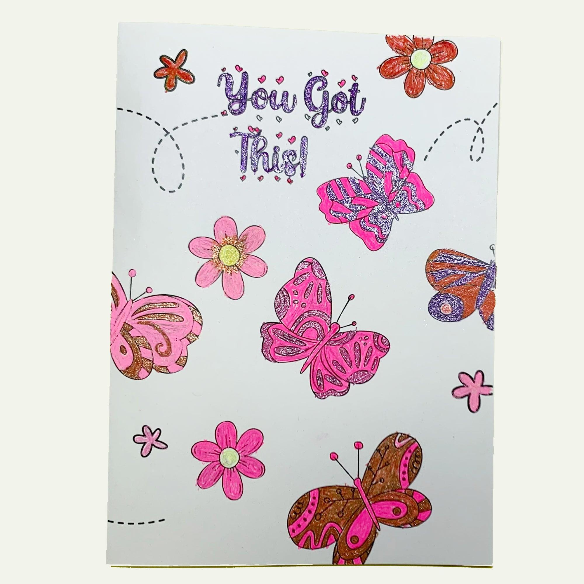 Butterflies - Coloring Card - SJPrinter 