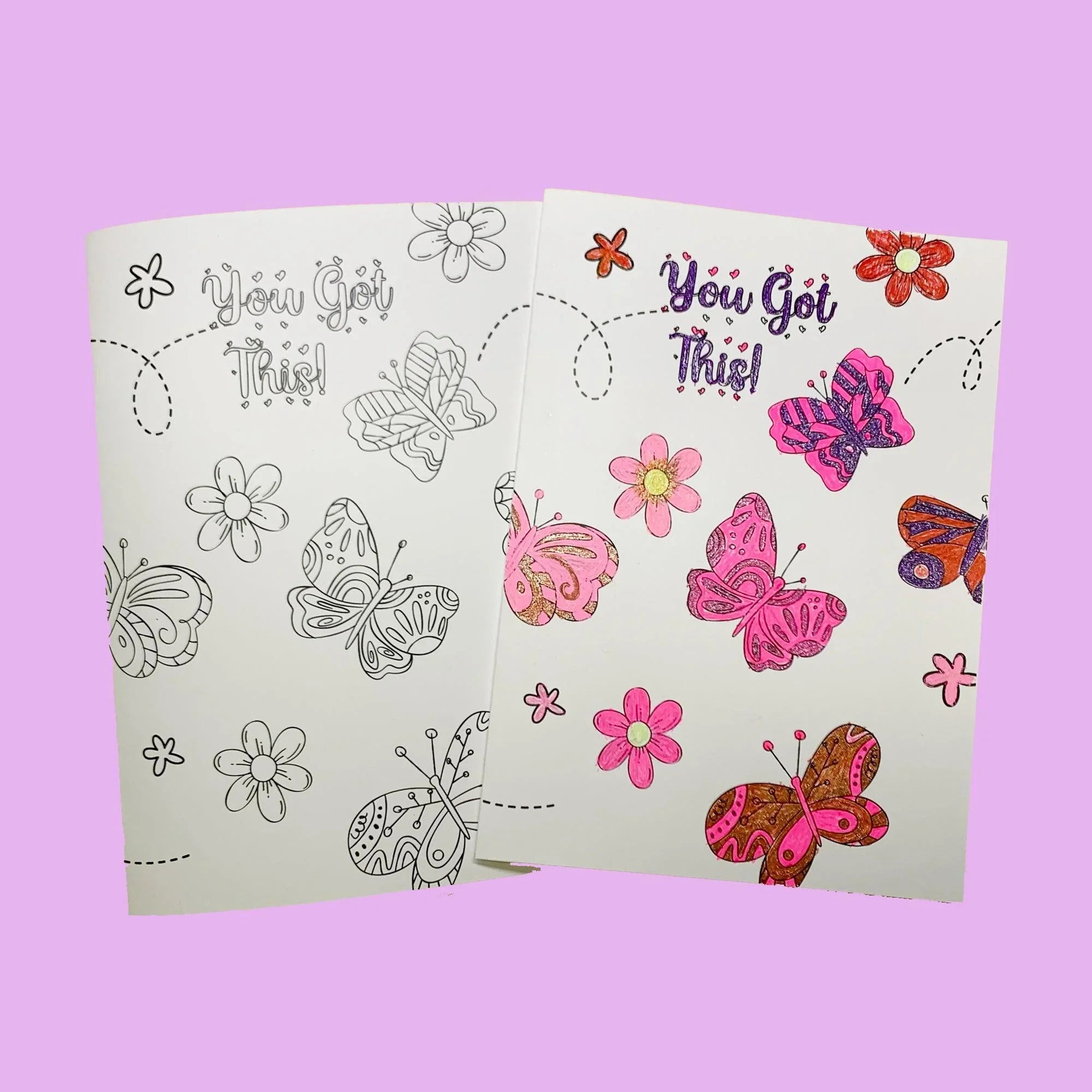 Butterflies - Coloring Card - SJPrinter