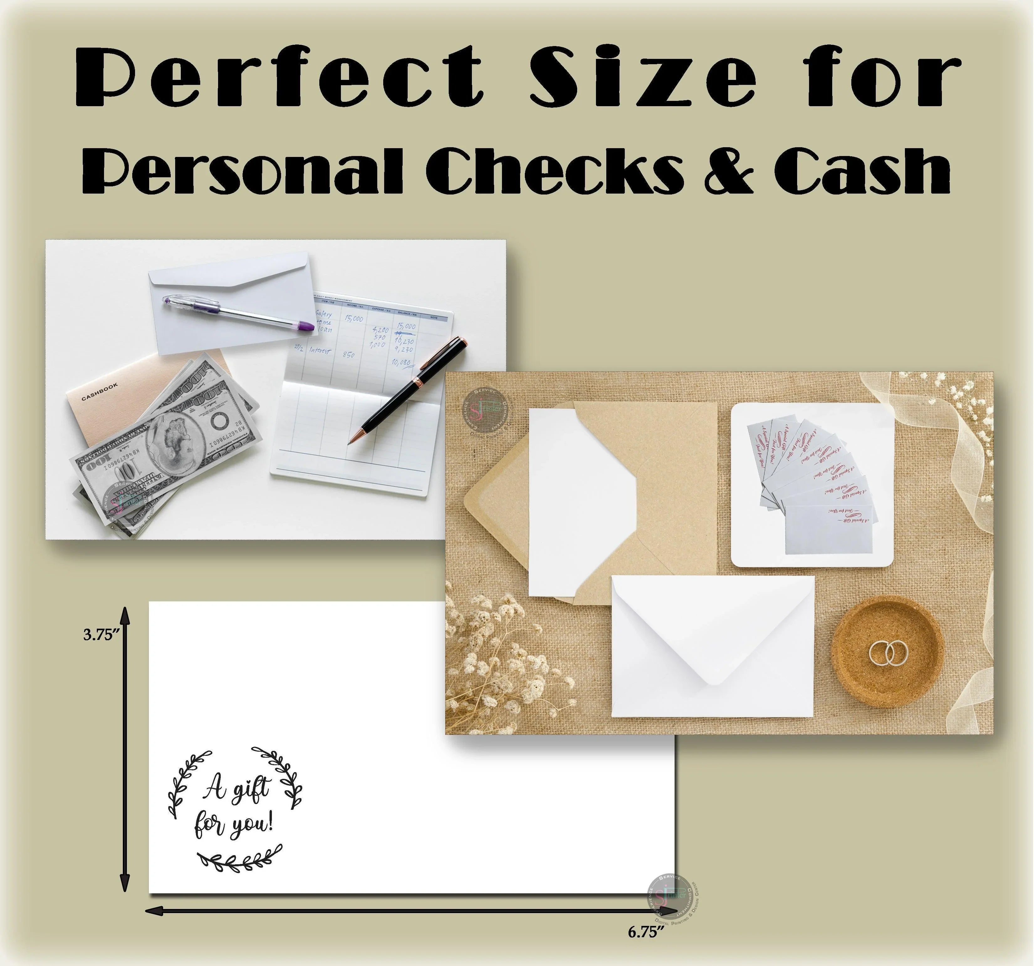 Cash Envelopes (3.75 x 6.75) - 50 Qty | Perfect The Holidays, Birthdays, Graduations, Company Bonuses, Gifts, Money and More! (Black) - SJPrinter