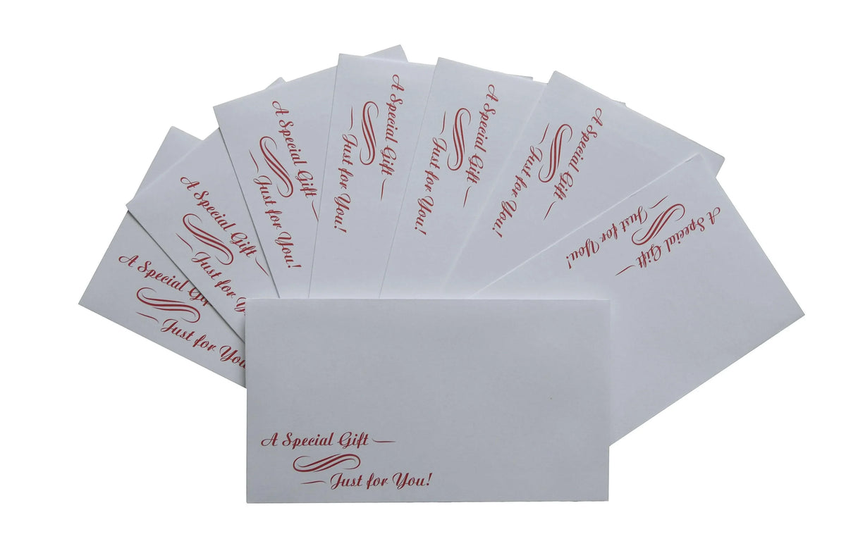 Cash Envelopes “A Special Gift – Just for You!” Red Script, 3.75 x 6.75, 50 Pack – Holiday Tips, Gifts & Bonuses