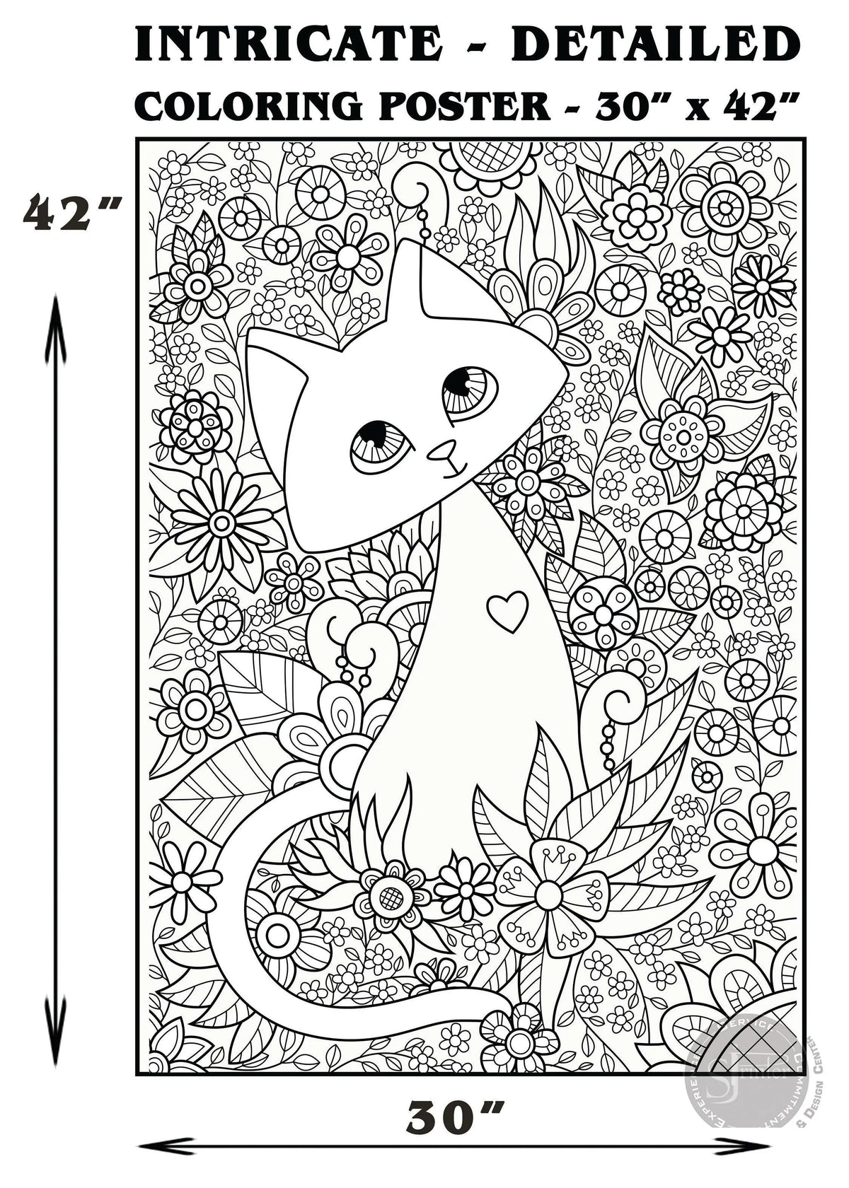 CAT, Unicorn & Sea Turtle coloring poster bundle – printed in USA