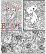 Coloring poster bundle – CAT, BRAVE & Flowers – SJPrinter Cherry Hill NJ