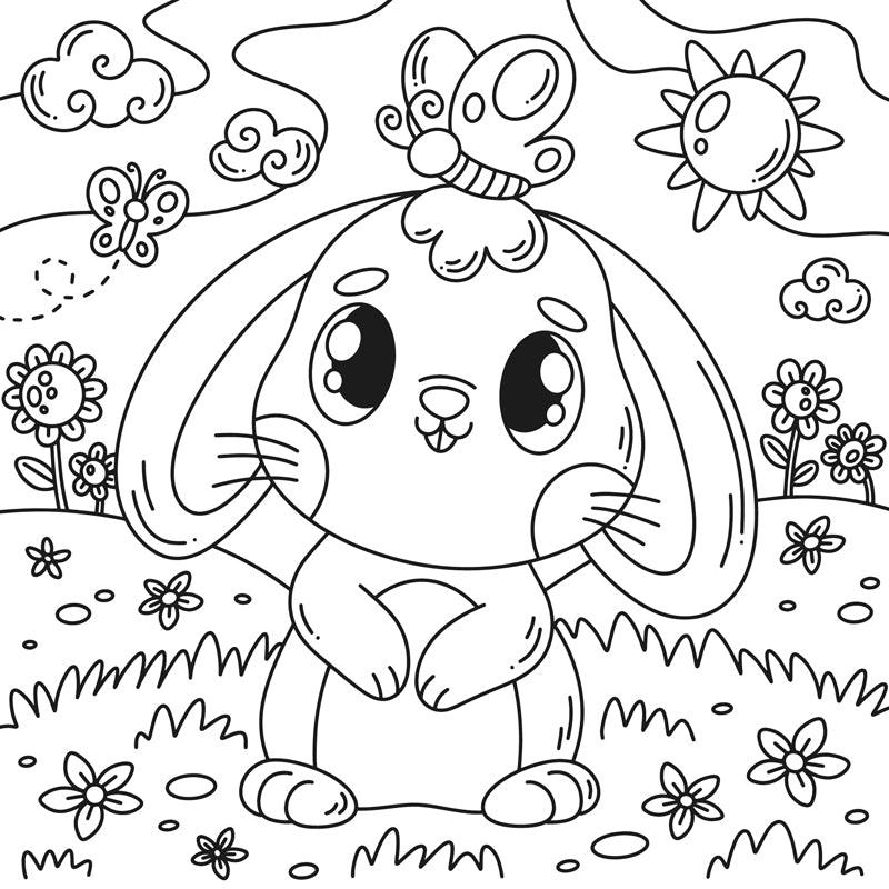 Easter Bunny Coloring Page - SJPrinter