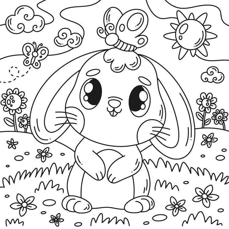 Easter Bunny Coloring Page - SJPrinter