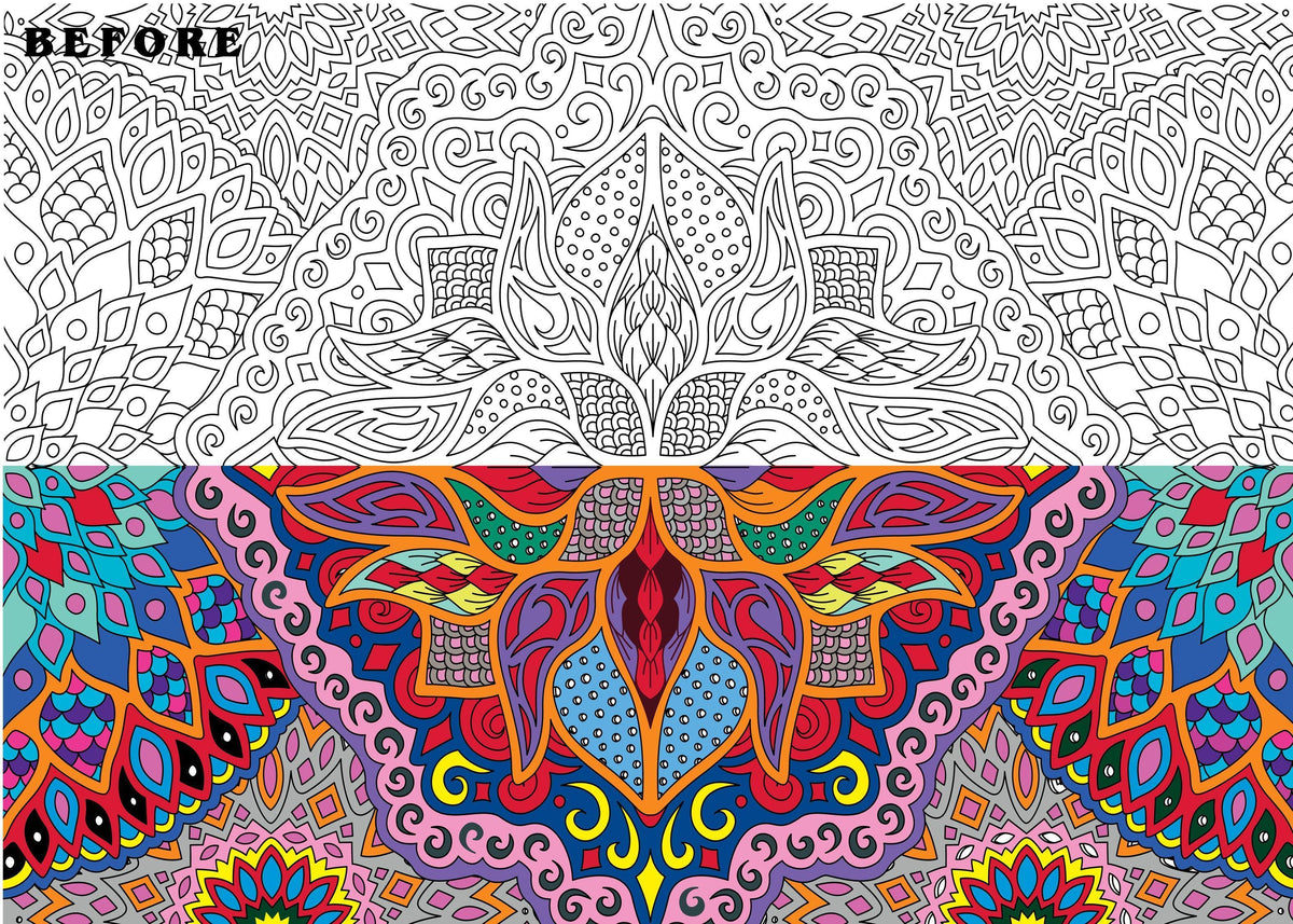 Castle, Fire & Floral Mandala coloring poster bundle – printed in USA