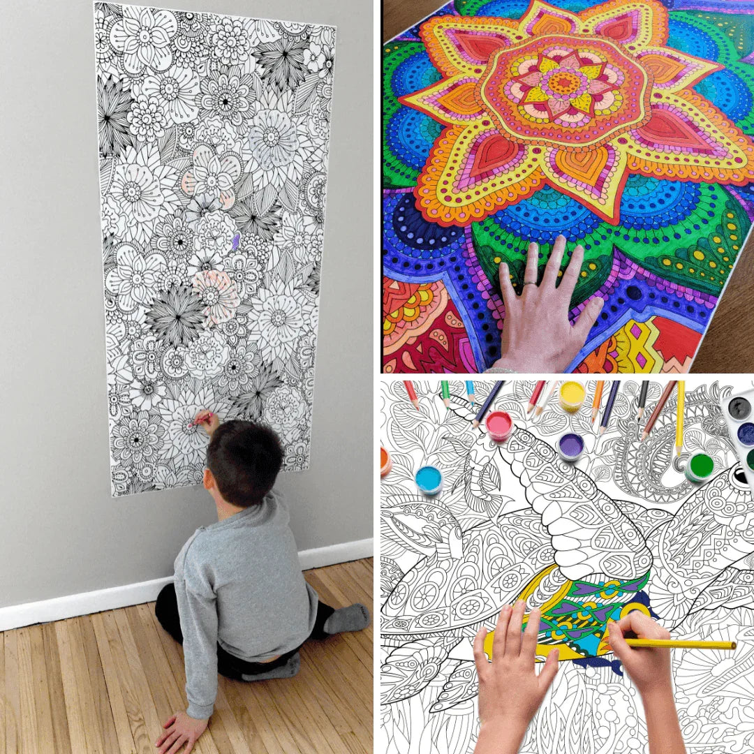 Coloring poster – Flower Garden, 30×42" – giant group coloring poster