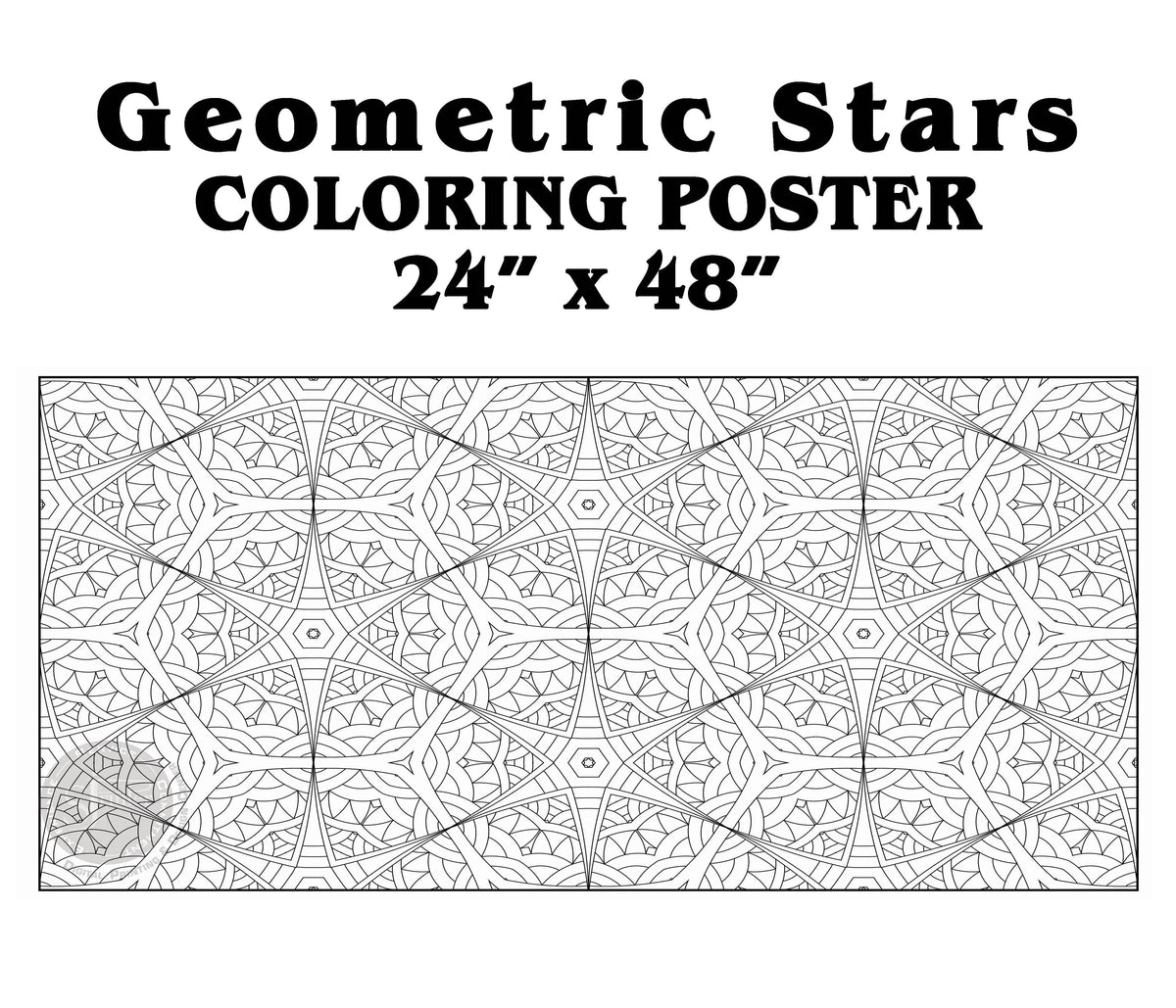 Coloring poster – Geometric Stars, 24×48" – giant group coloring poster