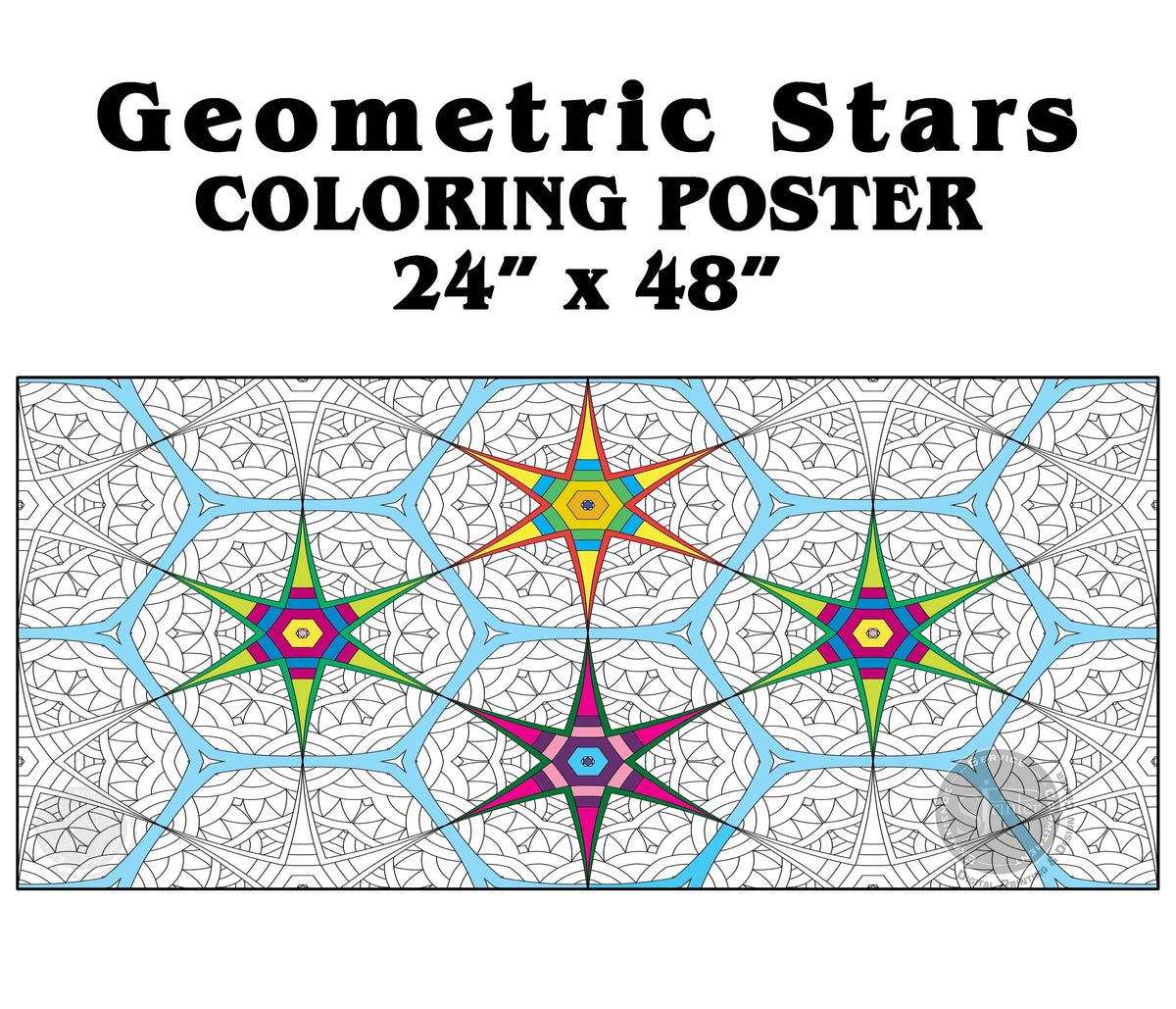 Giant Geometric Stars coloring poster 24×48" – SJPrinter Cherry Hill NJ