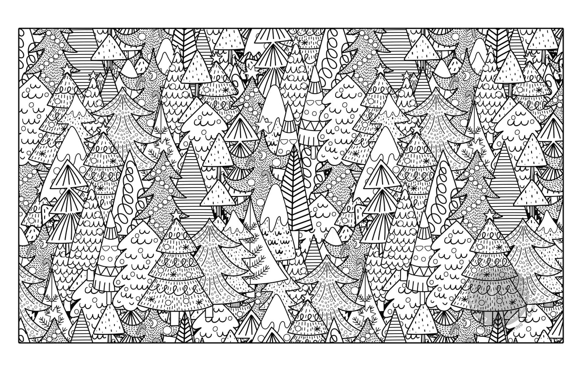 Giant Holiday Trees coloring poster 30×52" – SJPrinter Cherry Hill NJ
