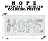 Coloring poster – HOPE, 24×48" – giant group coloring poster