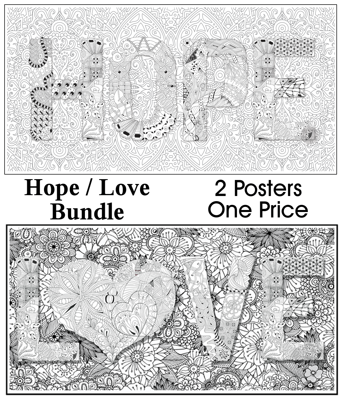 Hope / Love - Bundle of 2 Posters for $50 - SJPrinter 