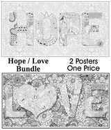 Coloring poster bundle – HOPE + LOVE – SJPrinter Cherry Hill NJ