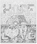 Coloring poster bundle – HOPE + Elephant + LOVE – SJPrinter Cherry Hill NJ