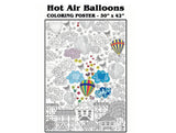 Coloring poster – Hot Air Balloons, 30×42" – giant group coloring poster