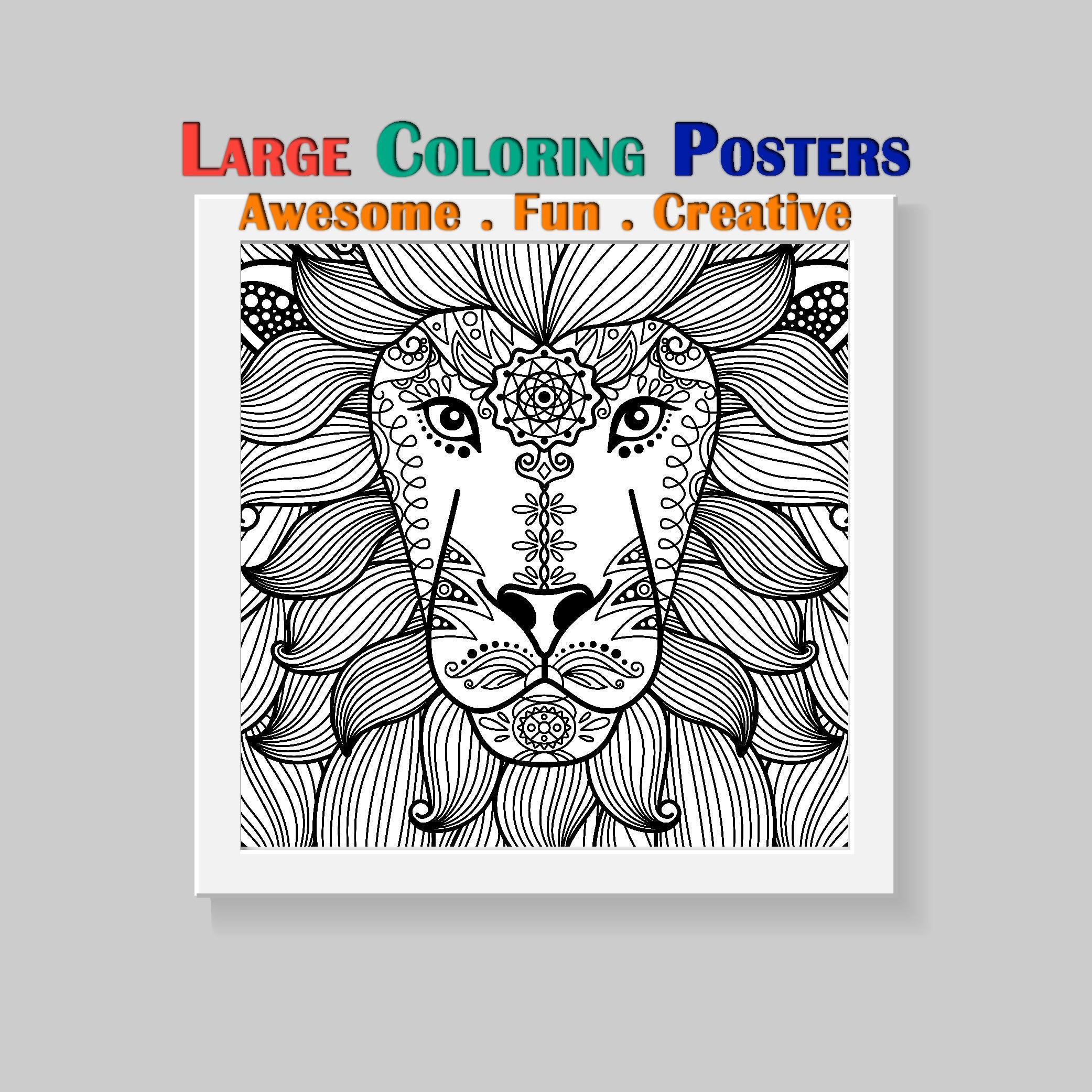 Lion Head Mandala - 30" x 30" - SJPrinter