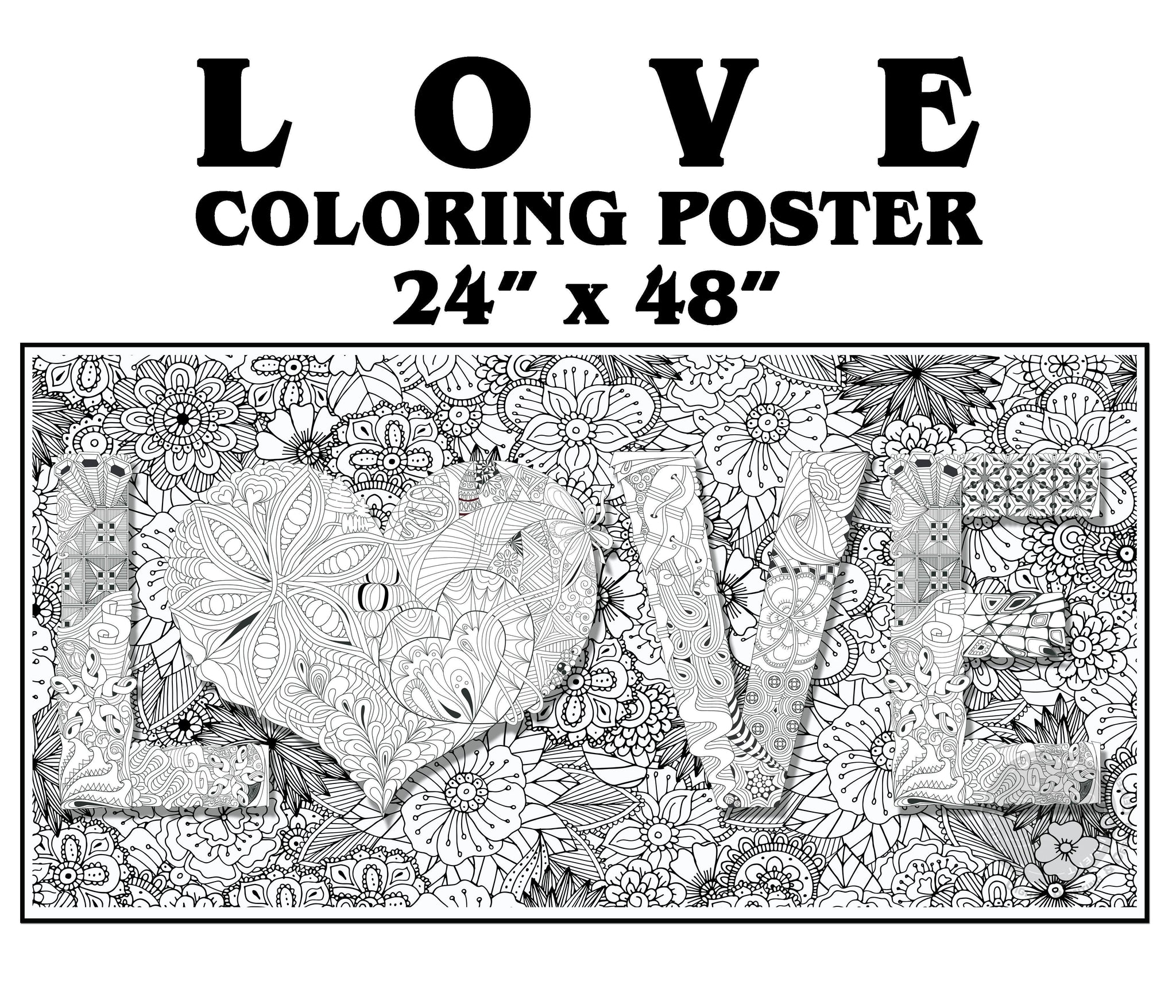 Shop flower garden coloring posters from SJPrinter Store