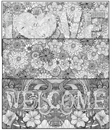 Coloring poster bundle – LOVE + Flowers + WELCOME – SJPrinter Cherry Hill NJ