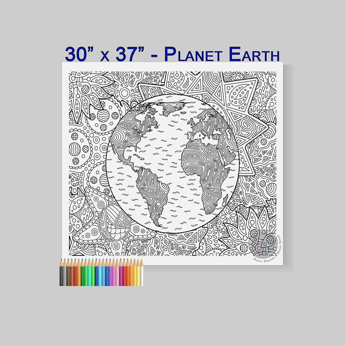 Giant PLANET EARTH coloring poster 30×37" – SJPrinter Cherry Hill NJ