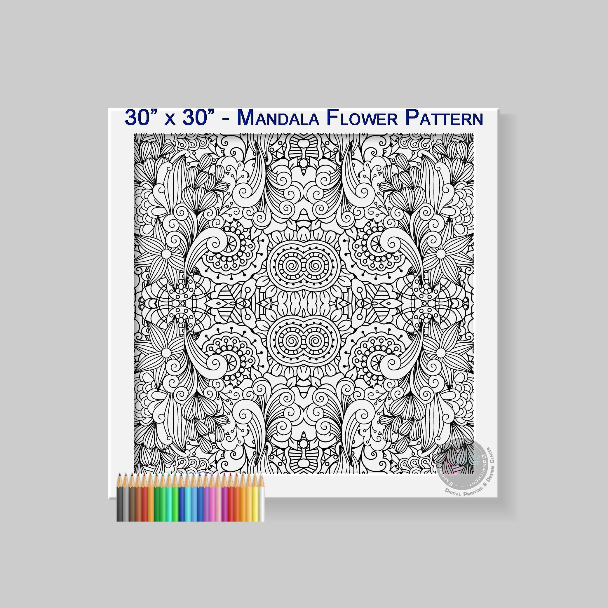 Square Flower Mandala - 30" x 30" - SJPrinter