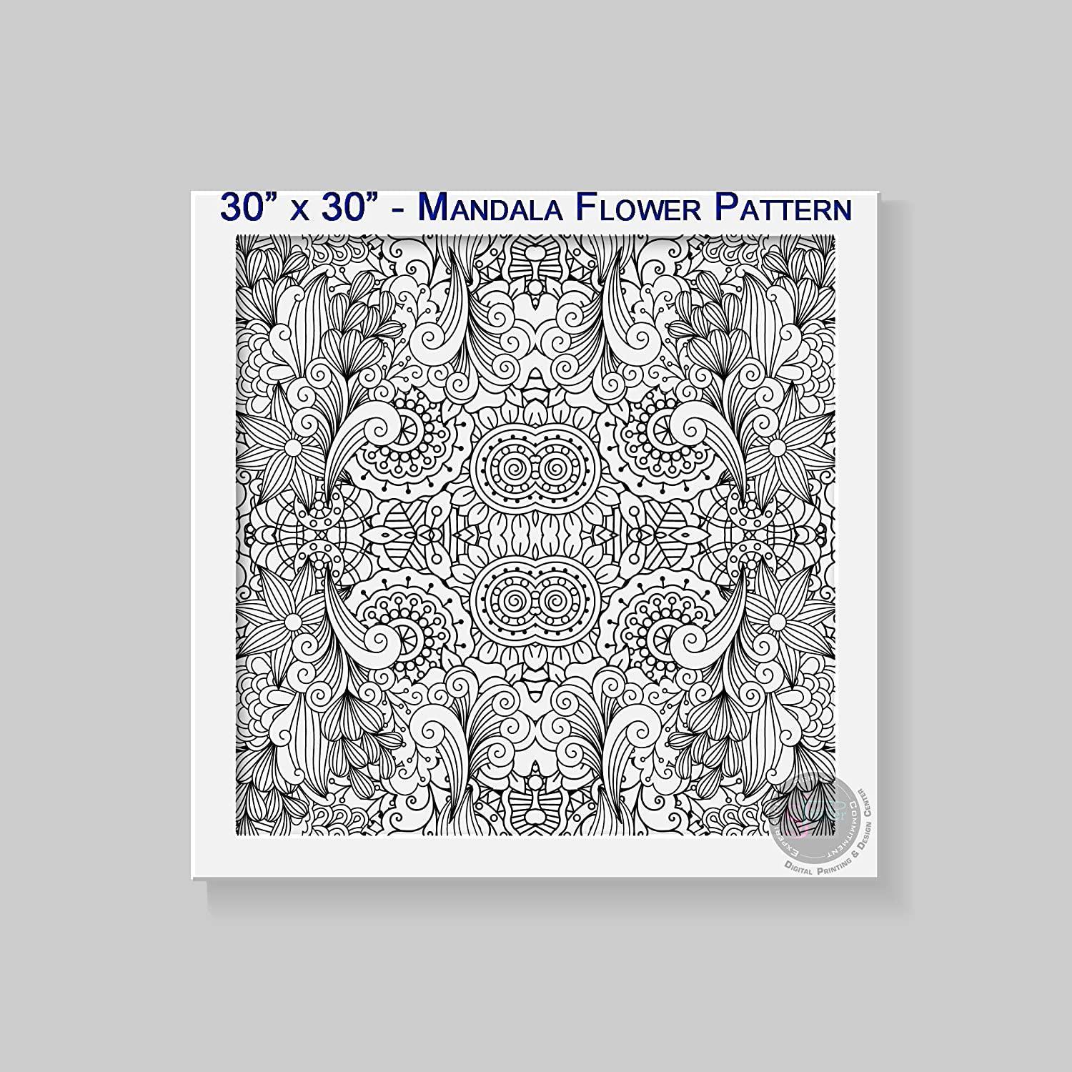 Square Flower Mandala - 30" x 30" - SJPrinter