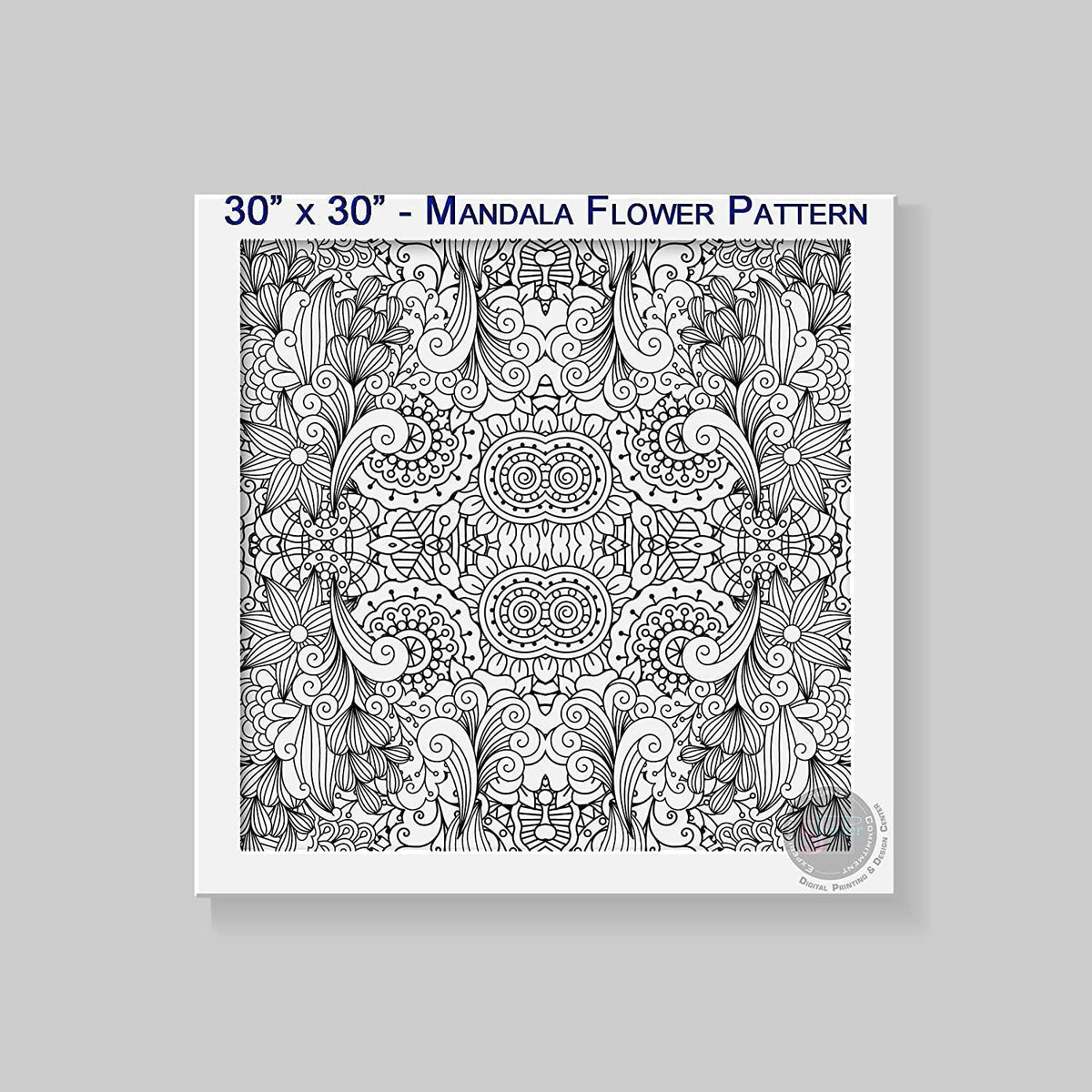 Giant FLOWER MANDALA coloring poster 30×30" – SJPrinter Cherry Hill NJ
