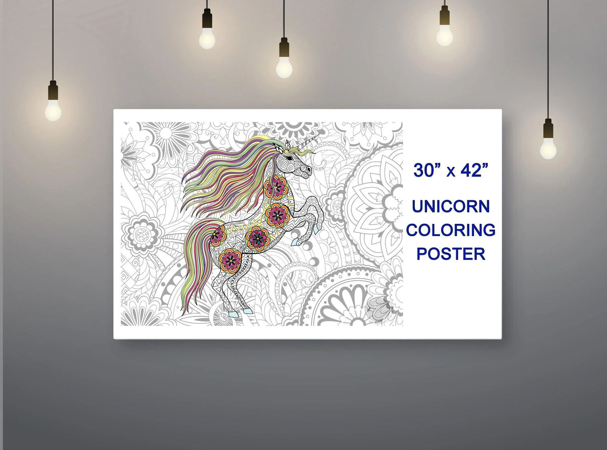 Giant UNICORN coloring poster 30×42" – SJPrinter Cherry Hill NJ