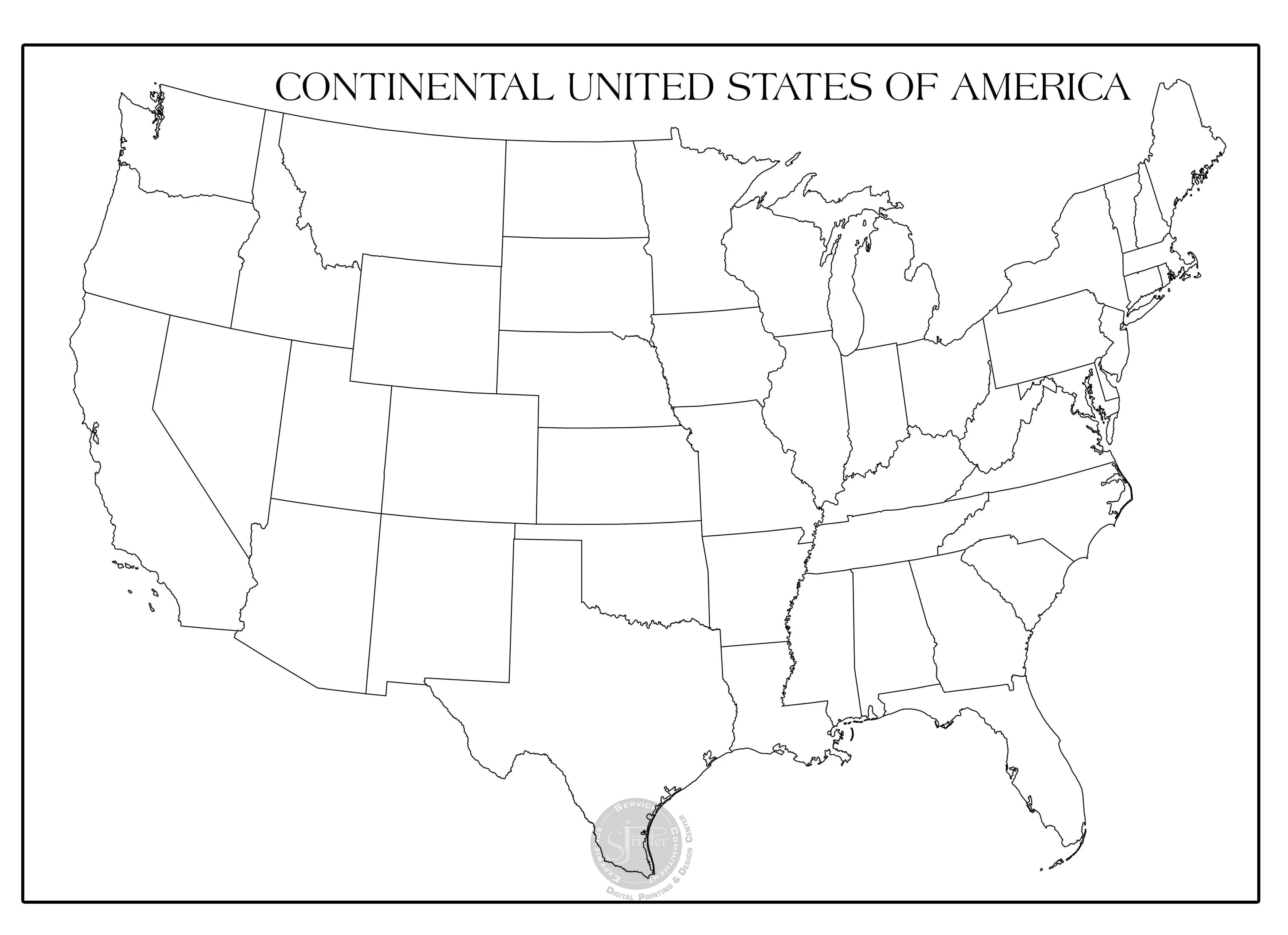 USA Map - 30" x 42" - SJPrinter