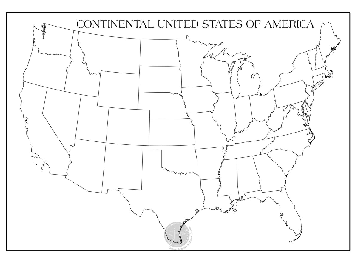 Giant Continental USA Map coloring poster 30×42" – SJPrinter Cherry Hill NJ