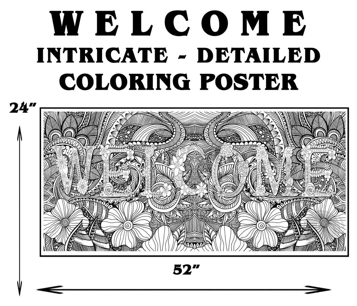 Giant WELCOME coloring poster 24×52" – SJPrinter Cherry Hill NJ