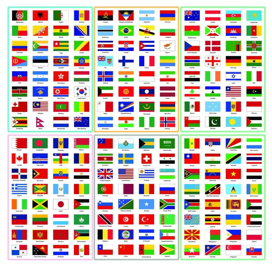 World Flags Stickers - 192 Countries with Passport - SJPrinter