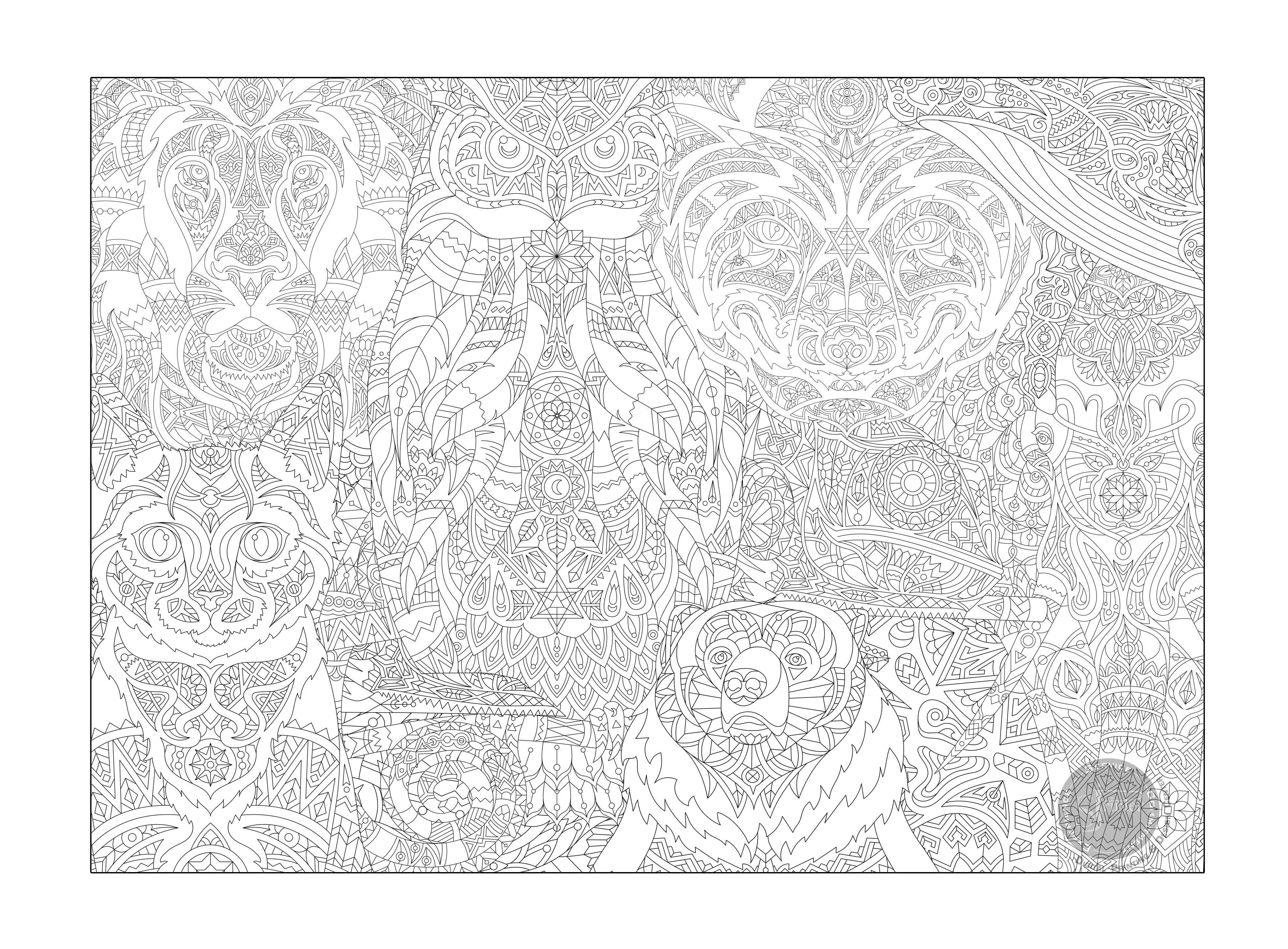 Zoo Animals Mandala - 30" x 42" - SJPrinter