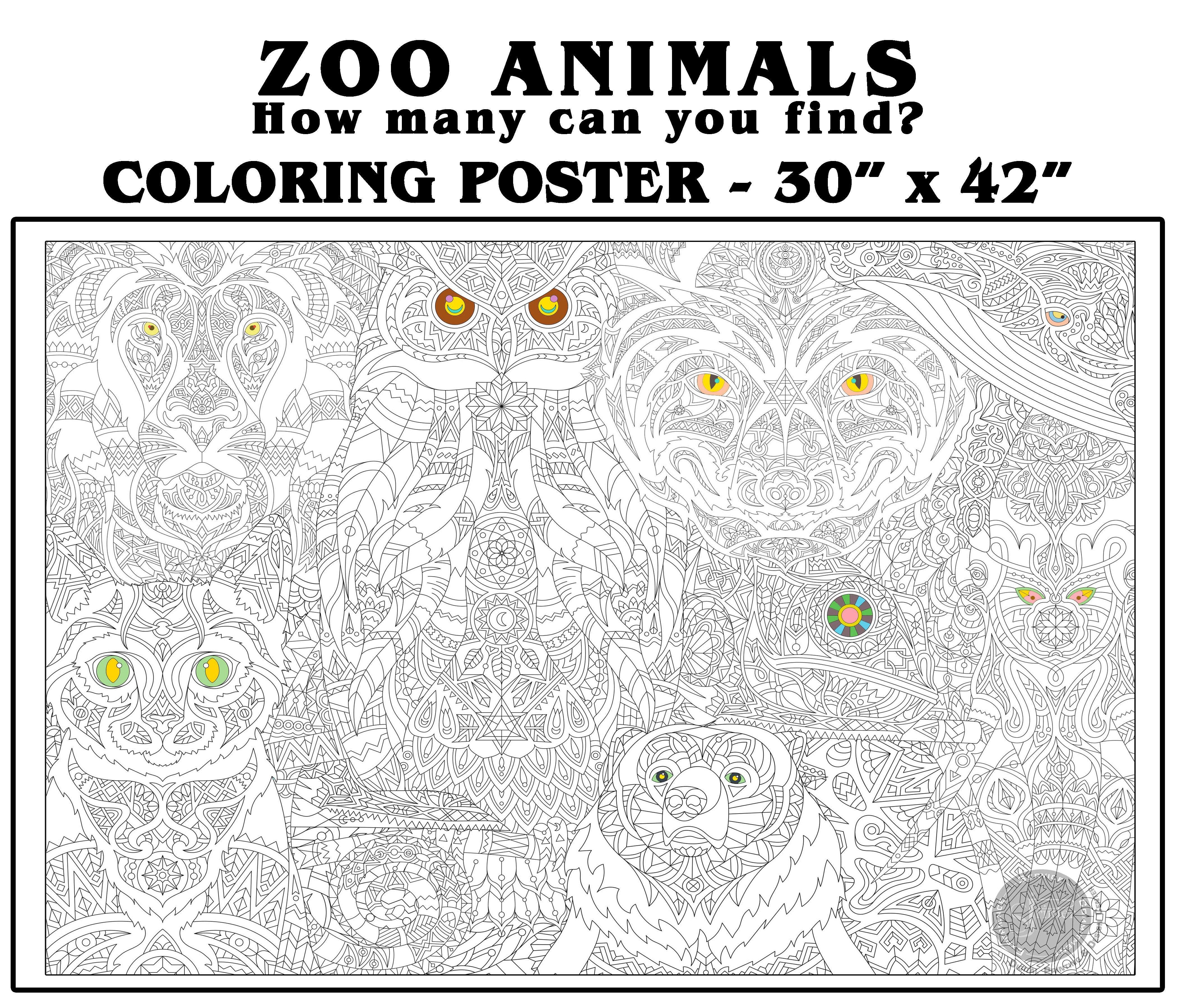 Zoo Animals Mandala - 30" x 42" - SJPrinter