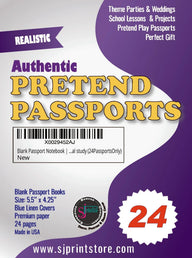 24-pack of blank pretend passport books by SJPrinter