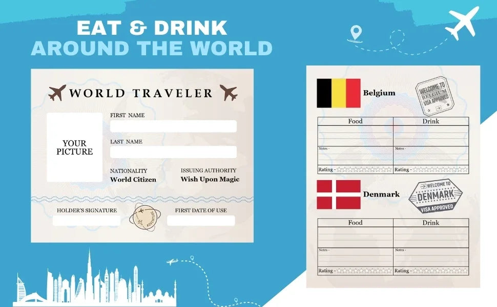 EPCOT Eat and Drink passport booklet with 192 country flag stickers by SJPrinter Cherry Hill NJ