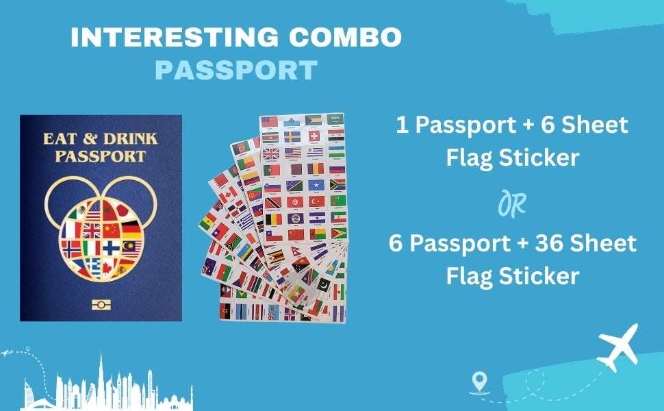 Epcot Eat & Drink Passport: Global Adventure with Country Flag Stickers