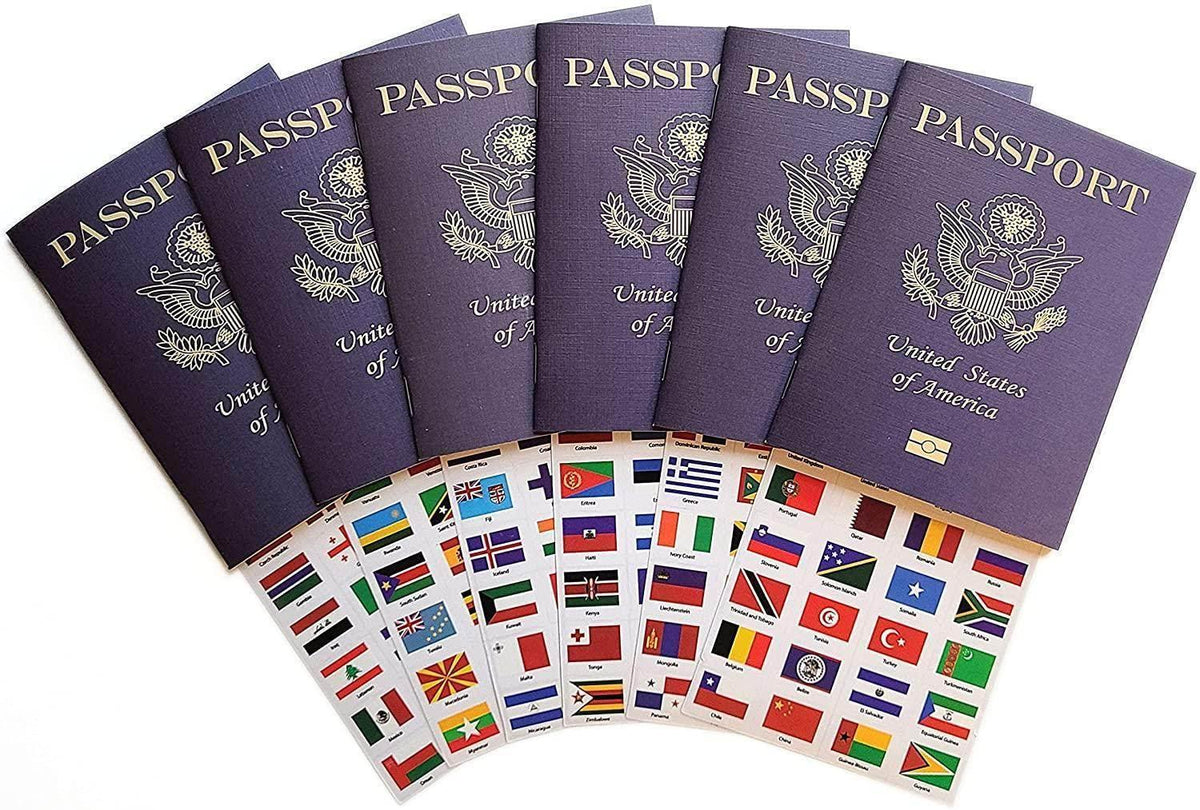50 Passports with 50 Sets of World Flag Stickers - SJPrinter 