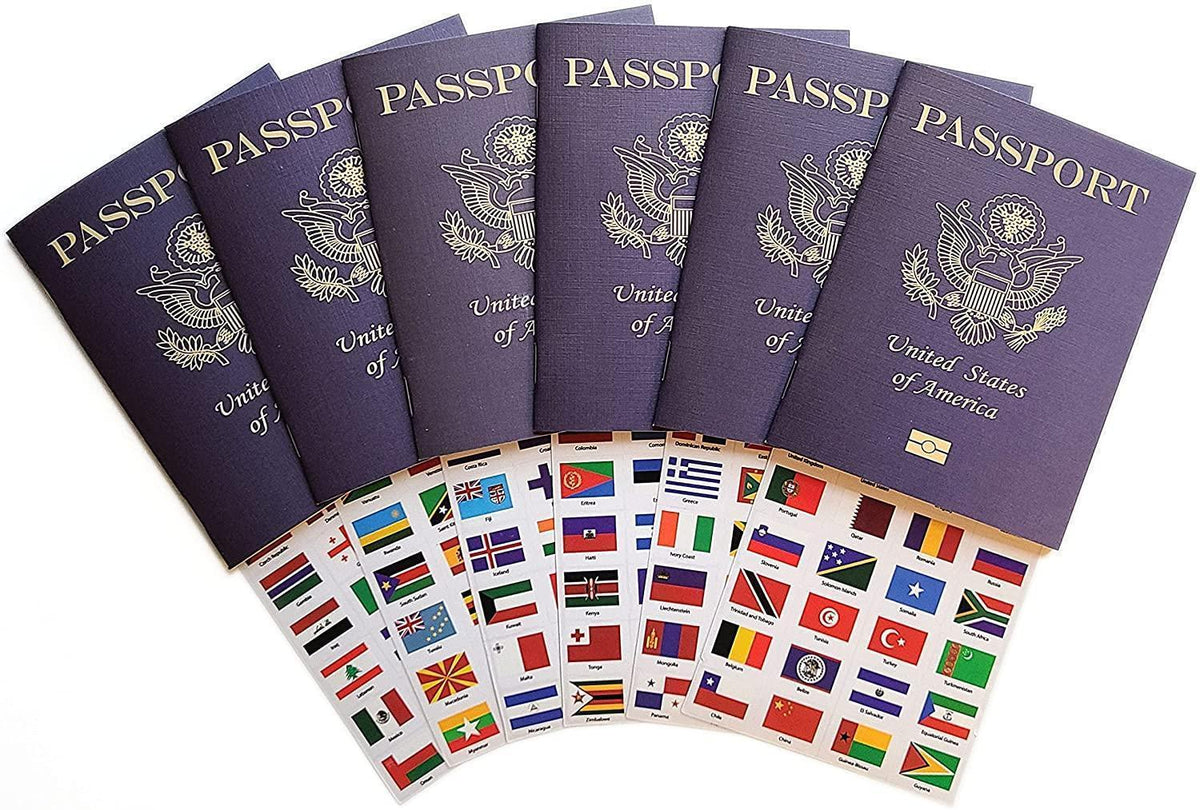 75 Passports with 75 Sets of World Flag Stickers - SJPrinter 